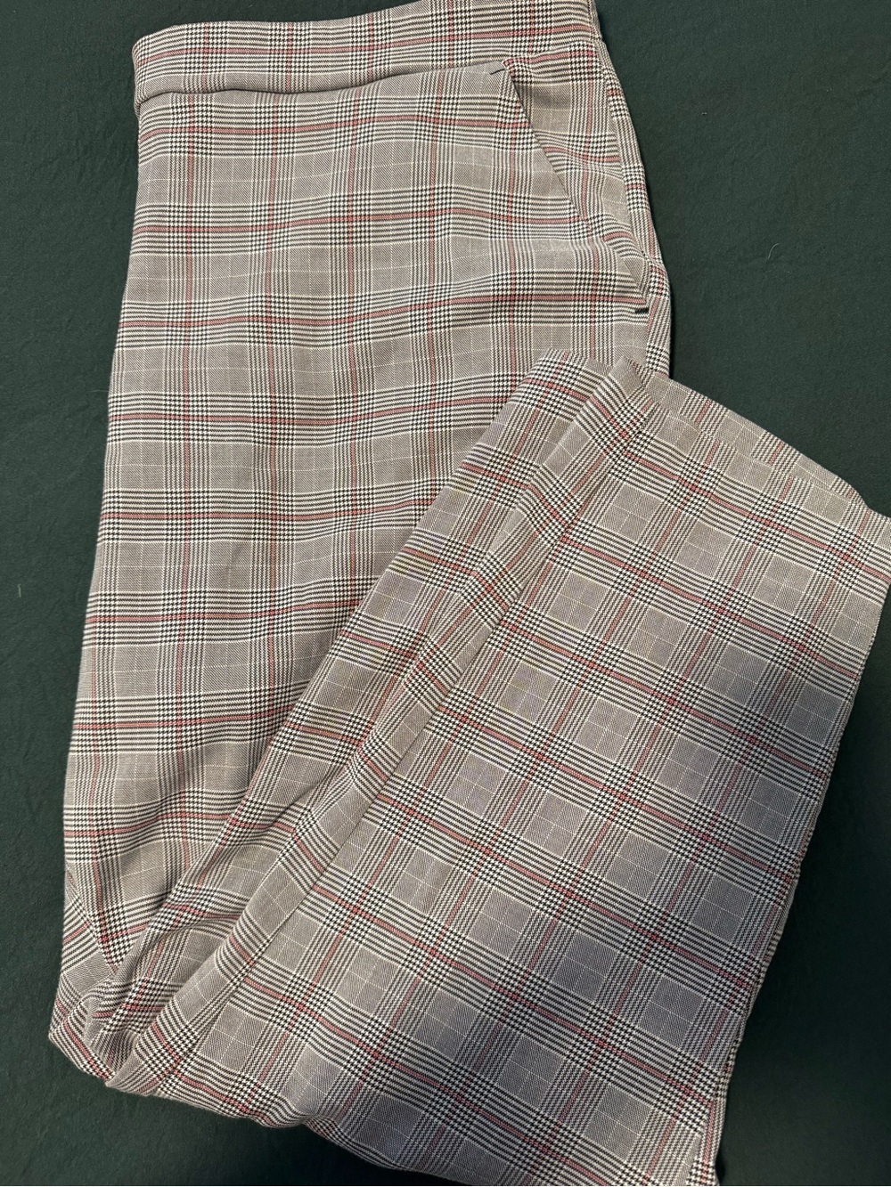 Nine West Gray Plaid Trousers with Red Windowpane